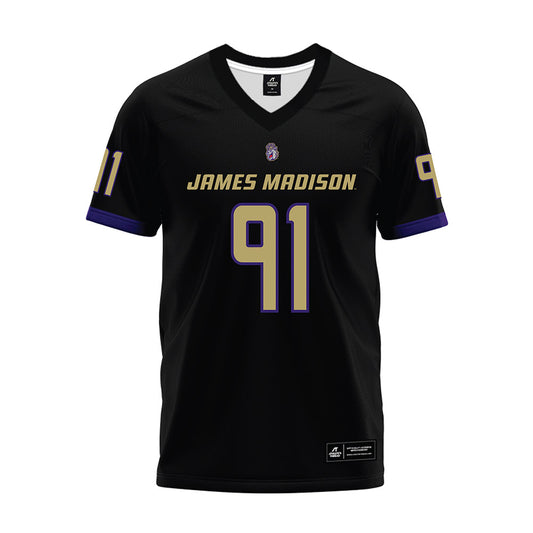 JMU - NCAA Football : Marcellus Nash - Black Premium Football Jersey-0