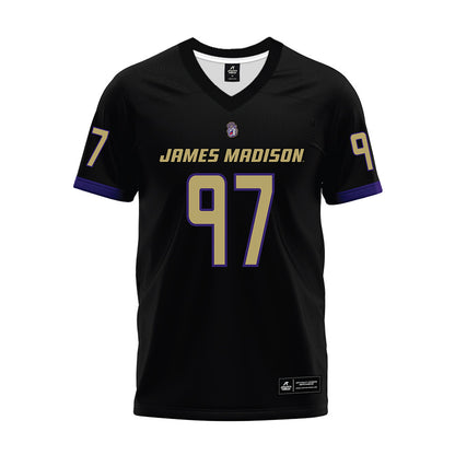 JMU - NCAA Football : Christopher Fitzgerald - Black Premium Football Jersey