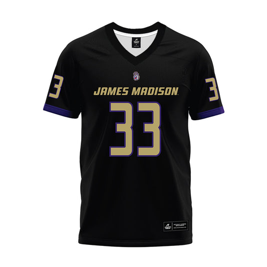 JMU - NCAA Football : Logan Ketcham - Black Premium Football Jersey-0