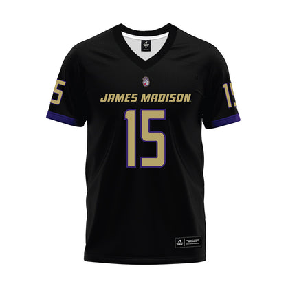 JMU - NCAA Football : Lacota Dippre - Black Premium Football Jersey-0