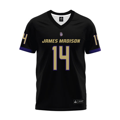 JMU - NCAA Football : KJ Flowe - Black Premium Football Jersey-0