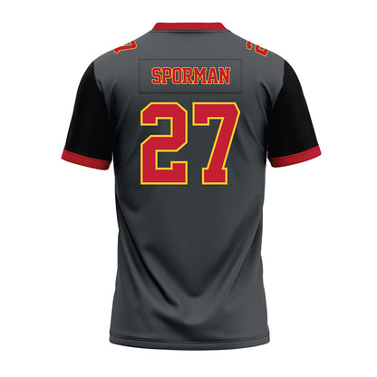 Ferris State - NCAA Football : Ben Sporman - Graphite Premium Football Jersey