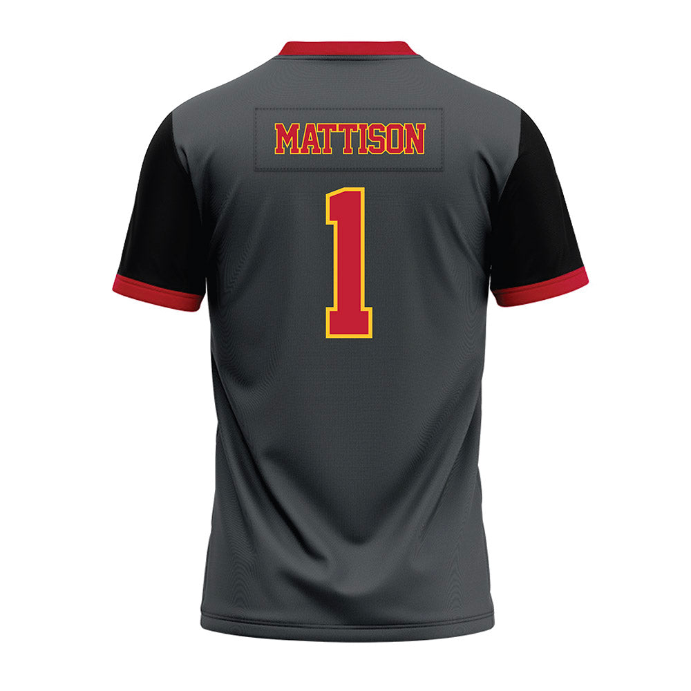 Ferris State - NCAA Football : Gyasi Mattison - Graphite Premium Football Jersey-1