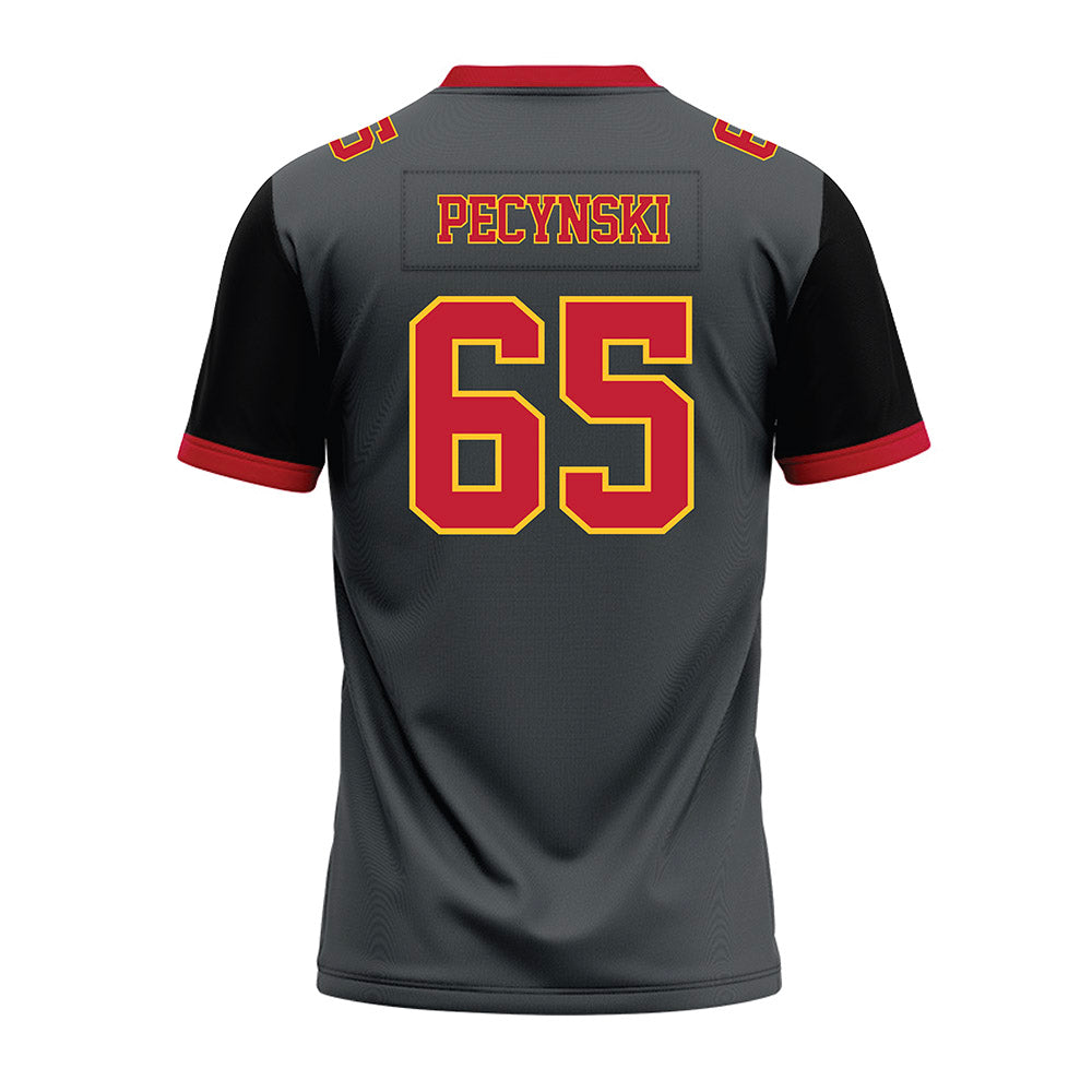 Ferris State - NCAA Football : Cory Pecynski - Graphite Premium Football Jersey-1