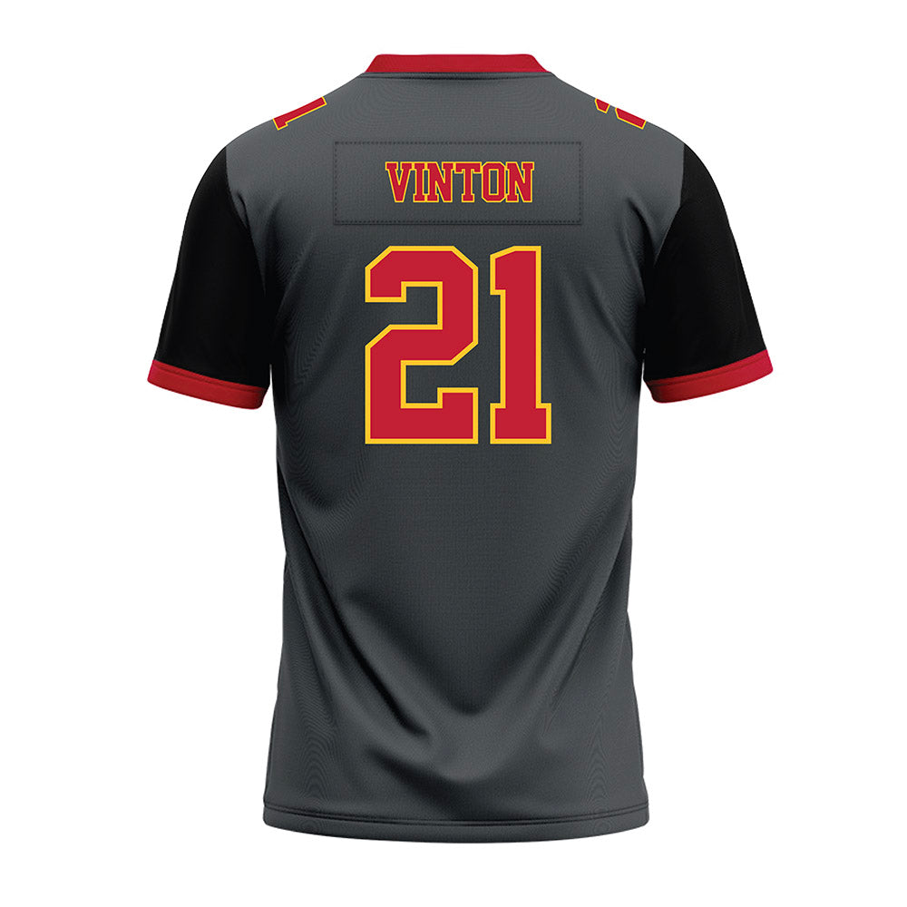 Ferris State - NCAA Football : Jaylen Vinton - Graphite Premium Football Jersey-1