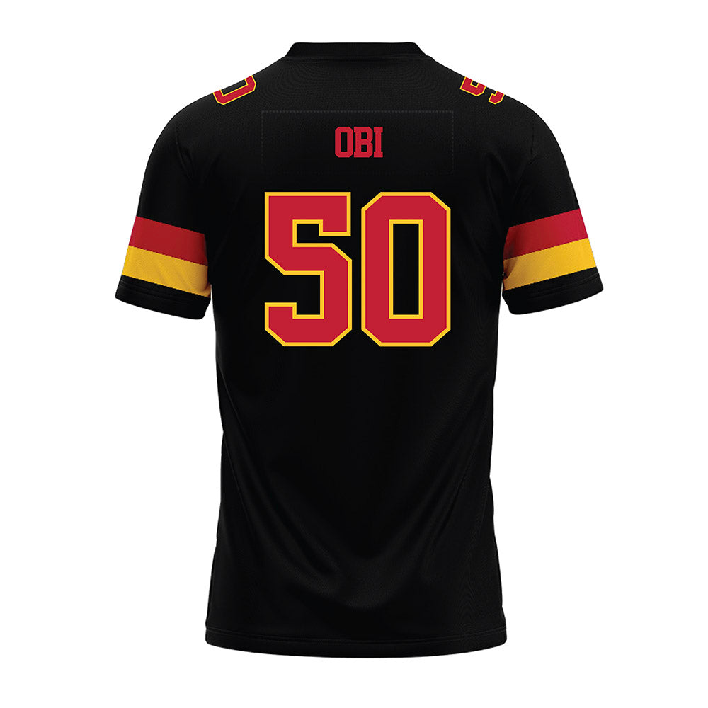 Ferris State - NCAA Football : Chimdindu Obi - Black Premium Football Jersey-1