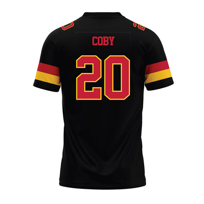 Ferris State - NCAA Football : James Coby - Black Premium Football Jersey-1