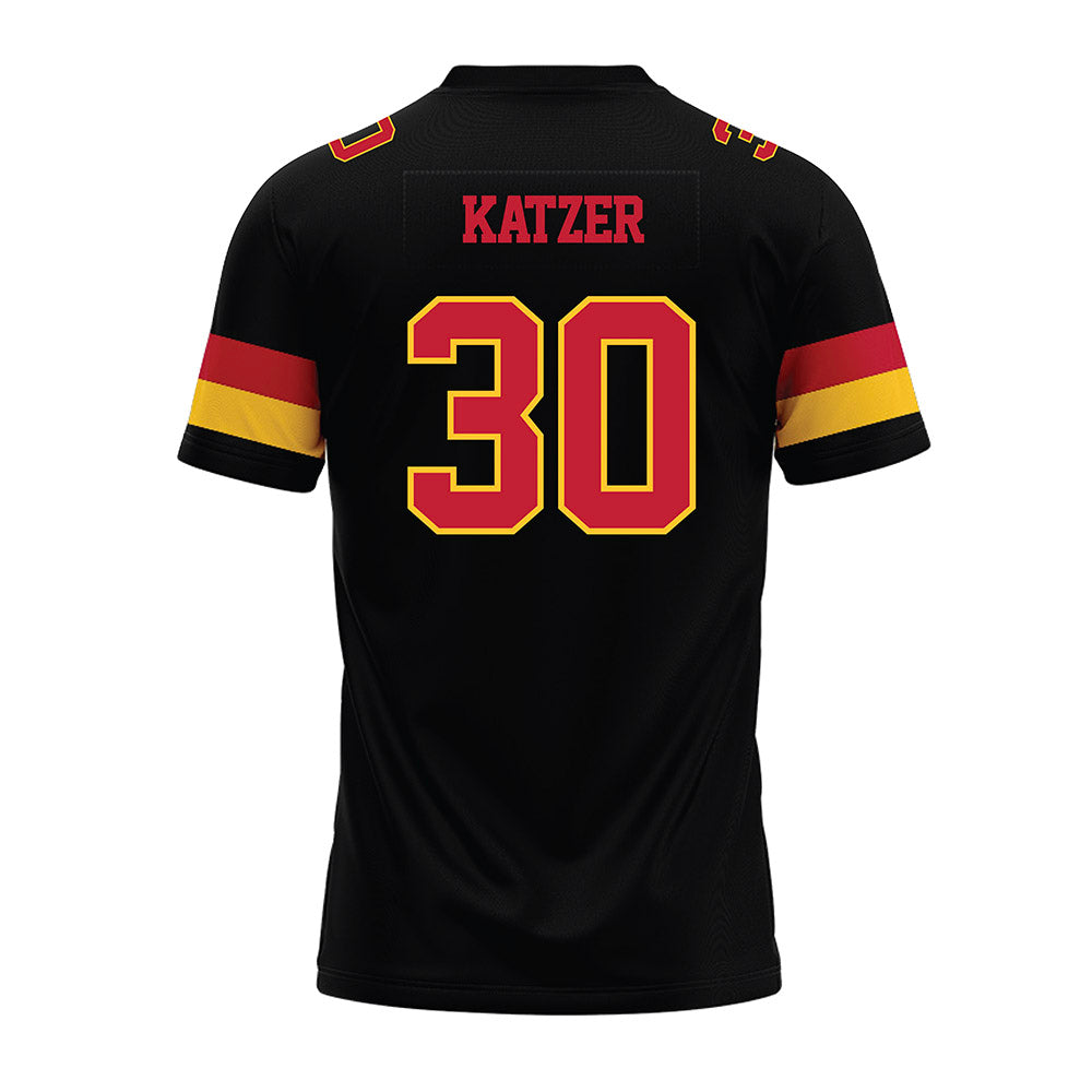 Ferris State - NCAA Football : Kannon Katzer - Black Premium Football Jersey-1