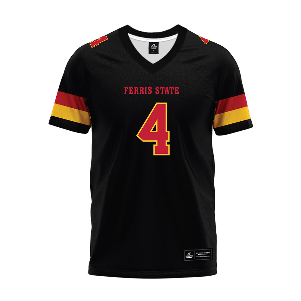 Ferris State - NCAA Football : Justin payoute - Black Premium Football Jersey