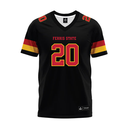 Ferris State - NCAA Football : James Coby - Black Premium Football Jersey-0