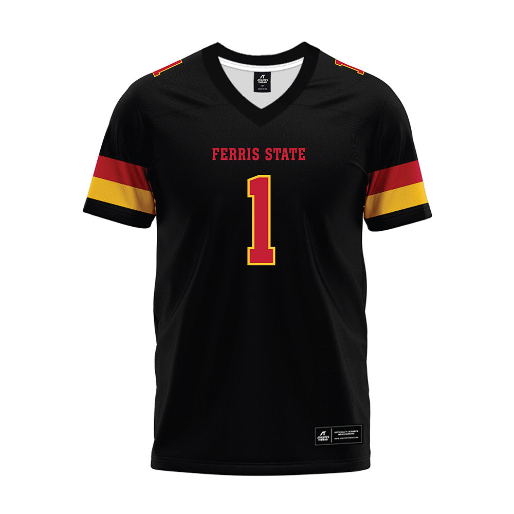 Ferris State - NCAA Football : Emari O'Brien - Black Premium Football Jersey