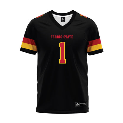 Ferris State - NCAA Football : Emari O'Brien - Black Premium Football Jersey