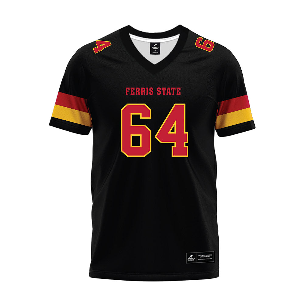 Ferris State - NCAA Football : Cameron Heiss - Black Premium Football Jersey-0