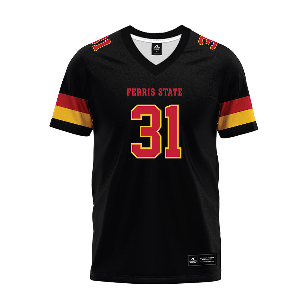 Ferris State - NCAA Football : Ryan Ahern - Black Premium Football Jersey-0