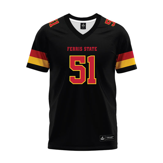 Ferris State - NCAA Football : D'Jaun Gilbert - Black Premium Football Jersey-0