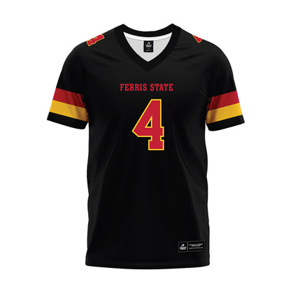 Ferris State - NCAA Football : Tyrin Randle - Black Premium Football Jersey-0