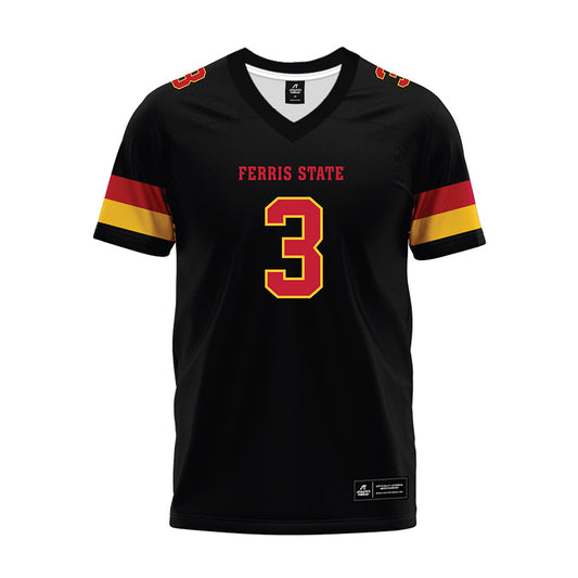 Ferris State - NCAA Football : Blaine Saipaia - Black Premium Football Jersey-0