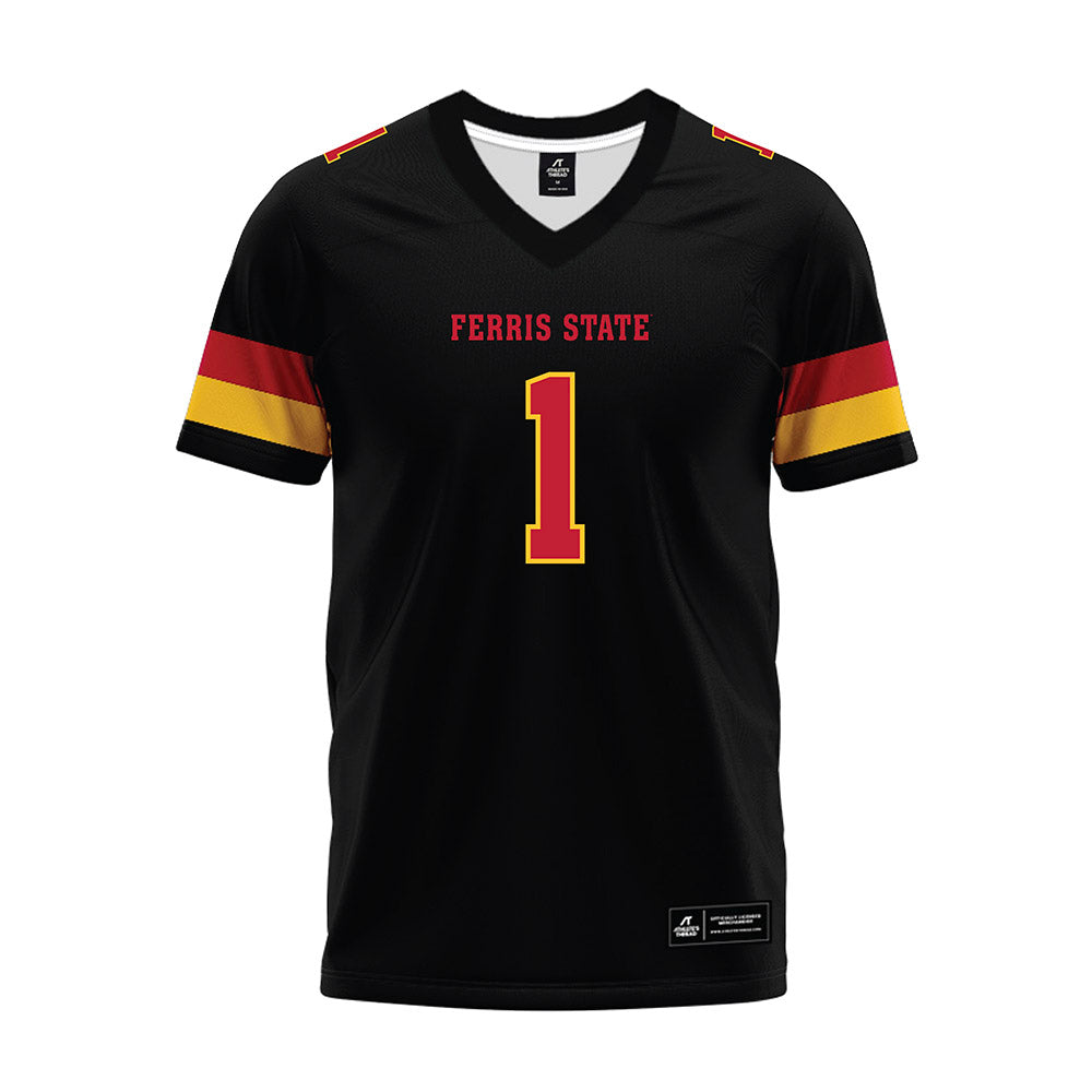 Ferris State - NCAA Football : Gyasi Mattison - Black Premium Football Jersey-0