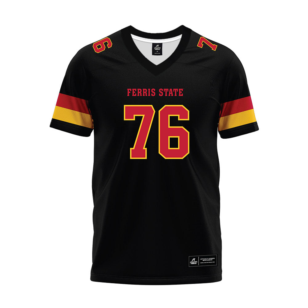 Ferris State - NCAA Football : Lawrence Hattar - Black Premium Football Jersey