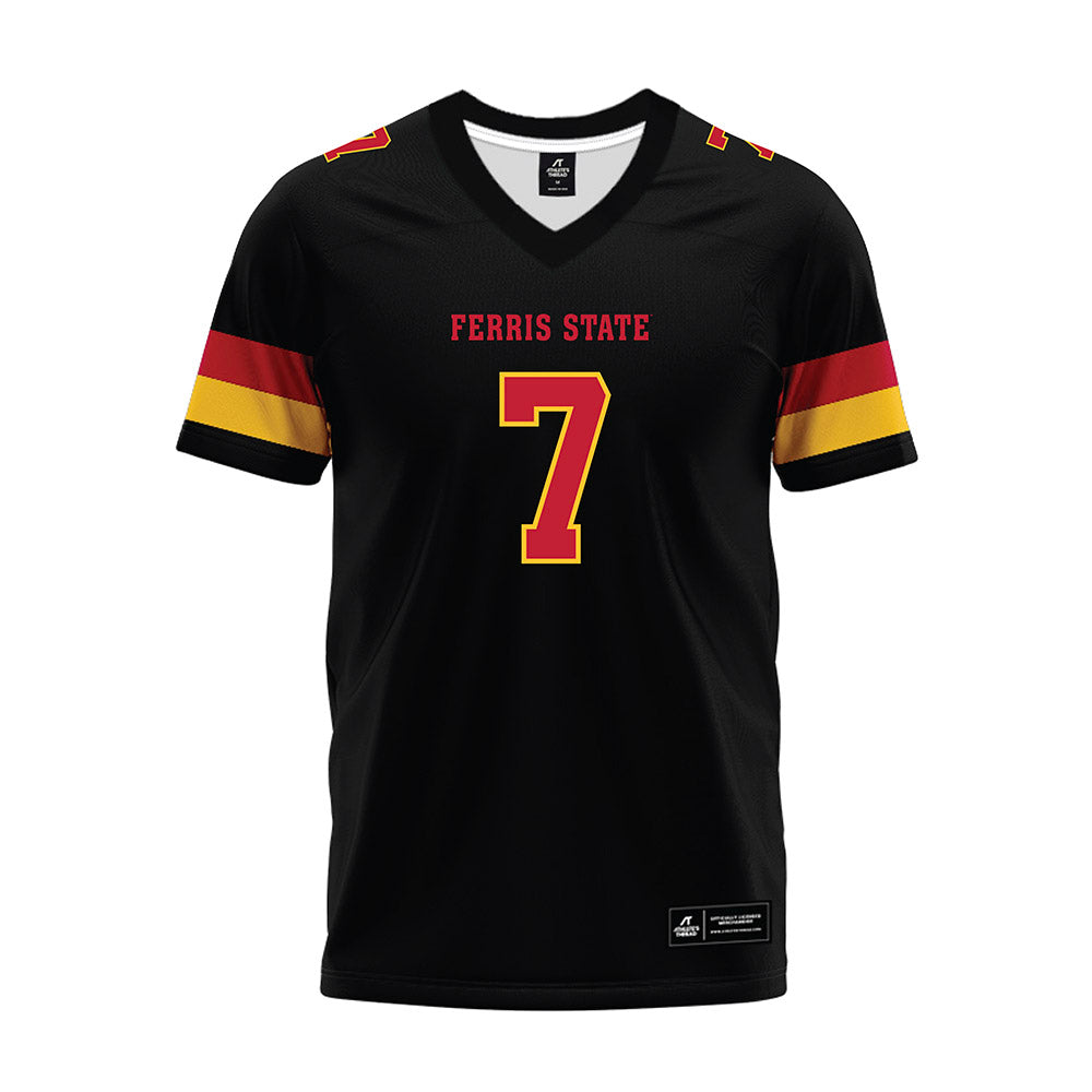 Ferris State - NCAA Football : Gyasi Mattison - Black Premium Football Jersey