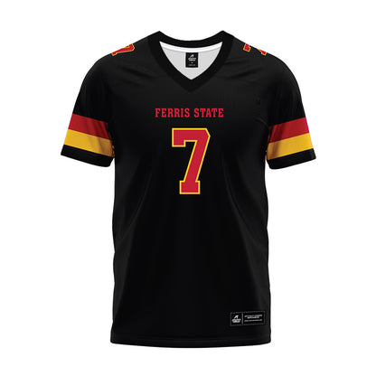 Ferris State - NCAA Football : Gyasi Mattison - Black Premium Football Jersey