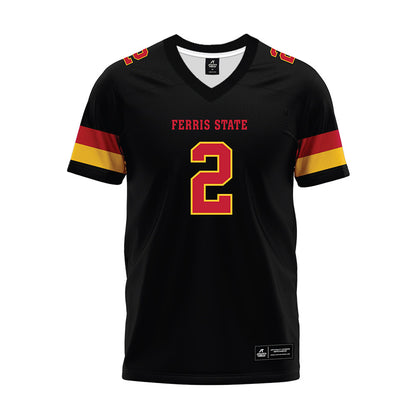 Ferris State - NCAA Football : Wyatt Bower - Black Premium Football Jersey-0