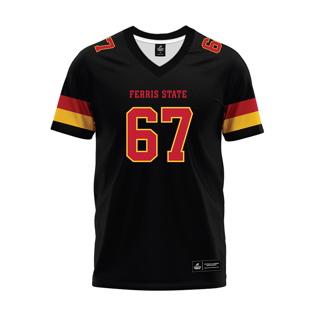 Ferris State - NCAA Football : Matthew Misch - Black Premium Football Jersey-0