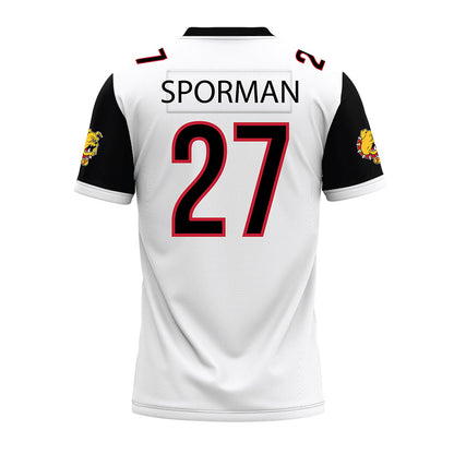 Ferris State - NCAA Football : Ben Sporman - White Premium Football Jersey