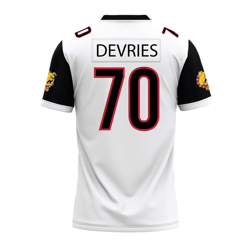 Ferris State - NCAA Football : Andrew Devries - White Premium Football Jersey-1