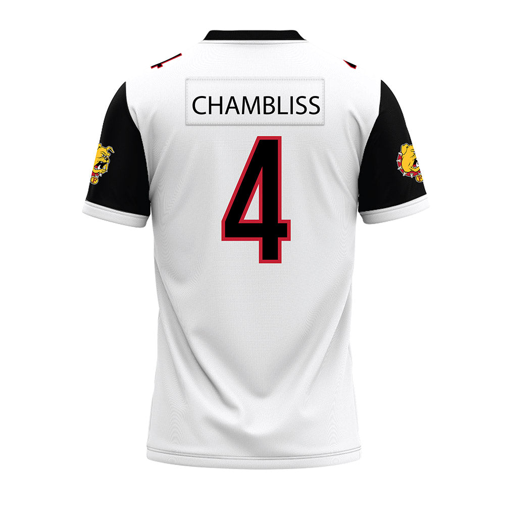 Ferris State - NCAA Football : Trinidad Chambliss - White Premium Football Jersey