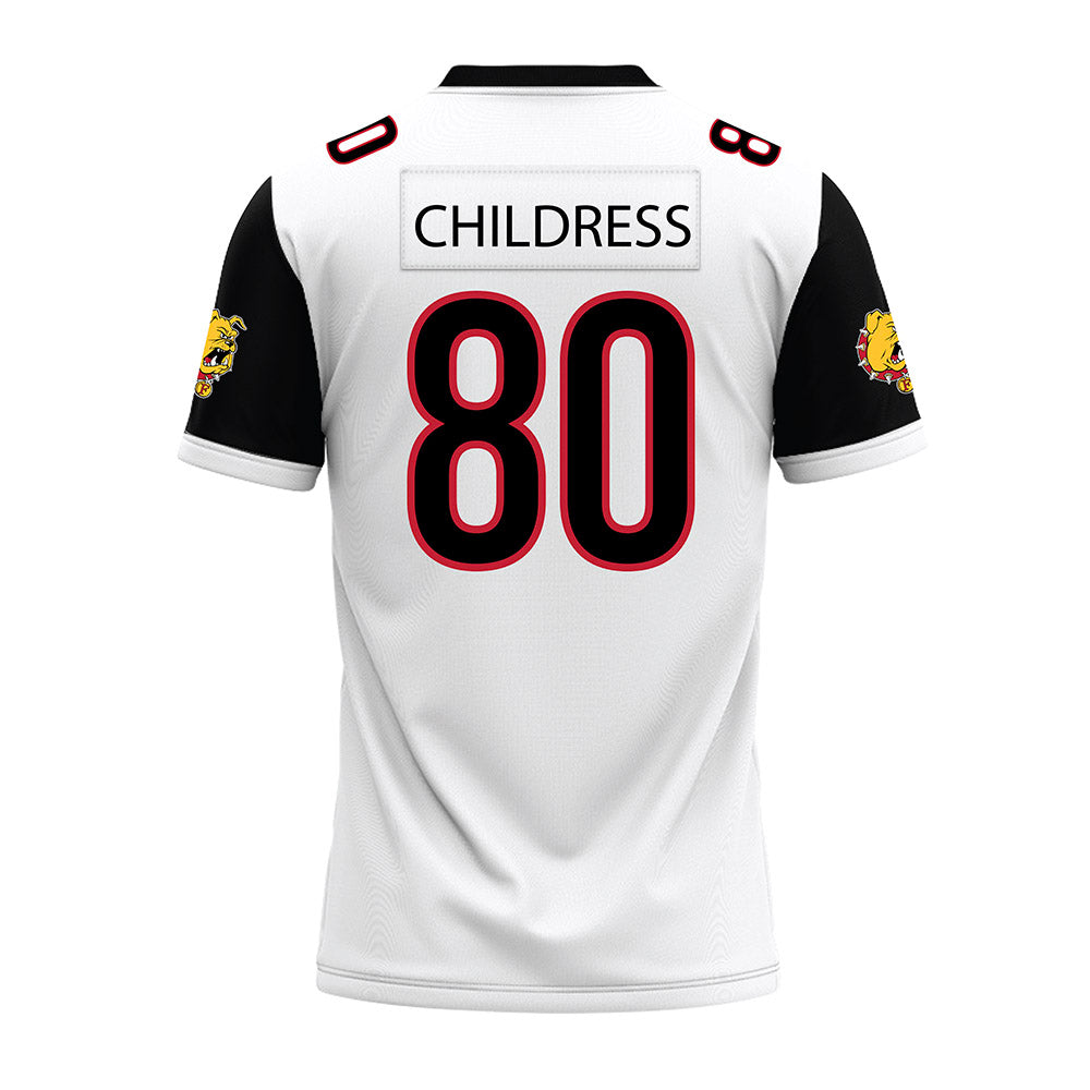 Ferris State - NCAA Football : Braeden Childress - White Premium Football Jersey-1