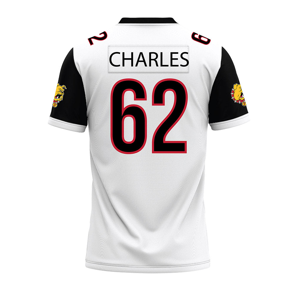 Ferris State - NCAA Football : Martaz Charles - White Premium Football Jersey-1