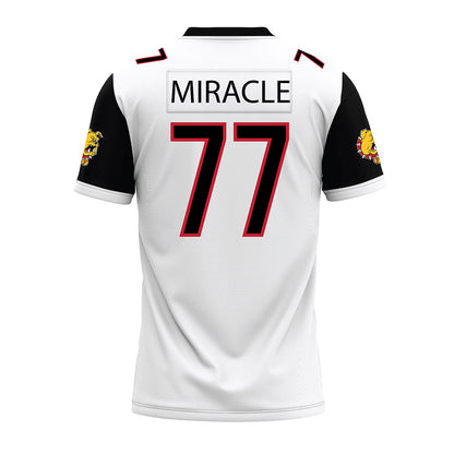 Ferris State - NCAA Football : Travis Miracle - White Premium Football Jersey-1