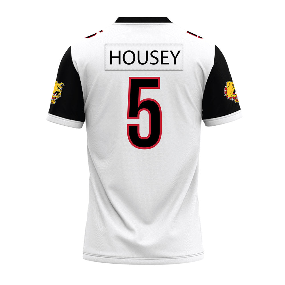 Ferris State - NCAA Football : Jeremiah Housey - White Premium Football Jersey