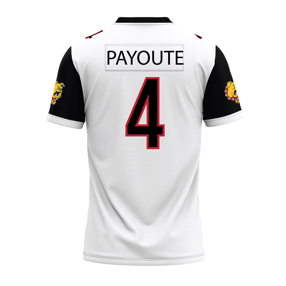 Ferris State - NCAA Football : Justin payoute - White Premium Football Jersey