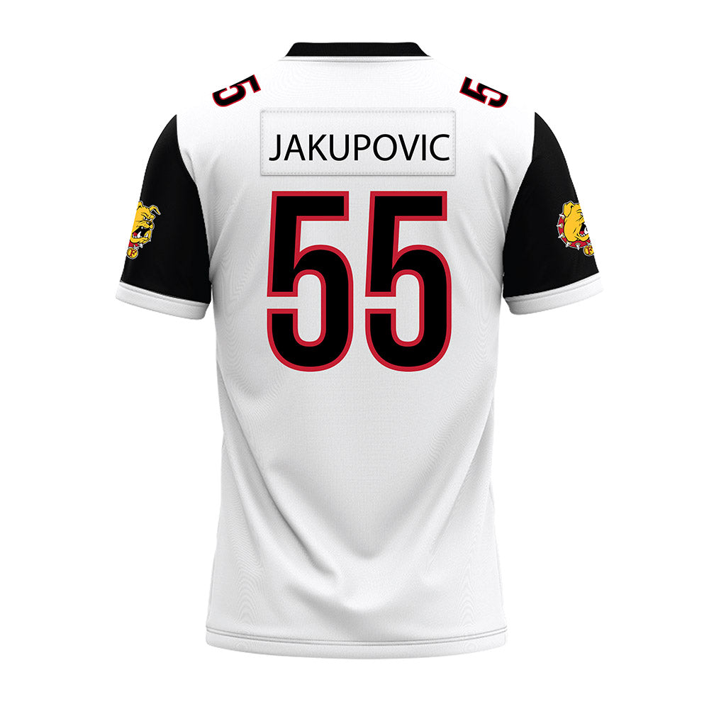 Ferris State - NCAA Football : Elmir Jakupovic - White Premium Football Jersey-1