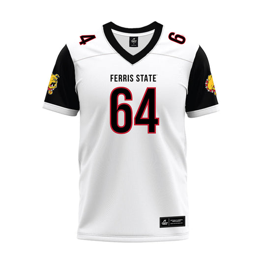 Ferris State - NCAA Football : Cameron Heiss - White Premium Football Jersey-0