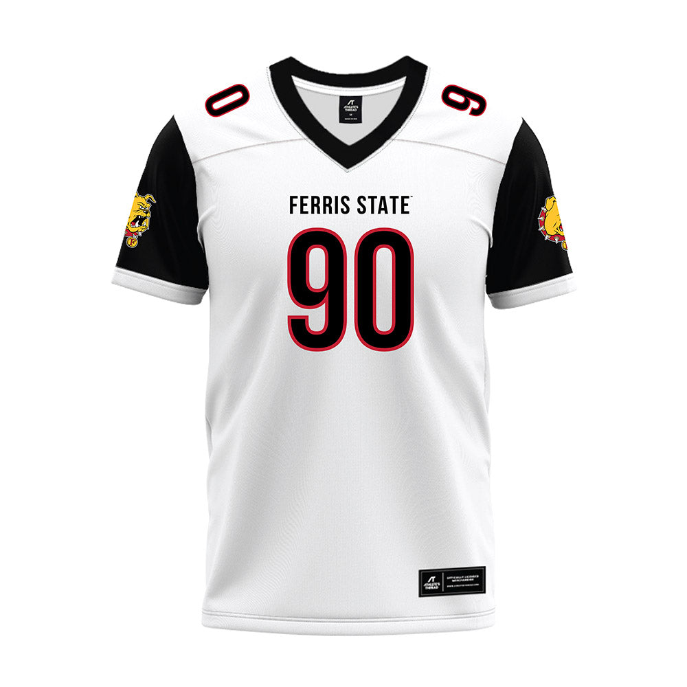 Ferris State - NCAA Football : Royce Daugherty - White Premium Football Jersey-0