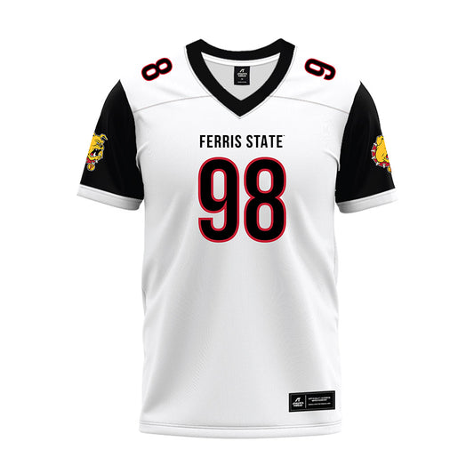 Ferris State - NCAA Football : Jake Plamondon - White Premium Football Jersey