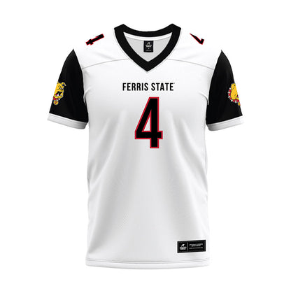 Ferris State - NCAA Football : Trinidad Chambliss - White Premium Football Jersey