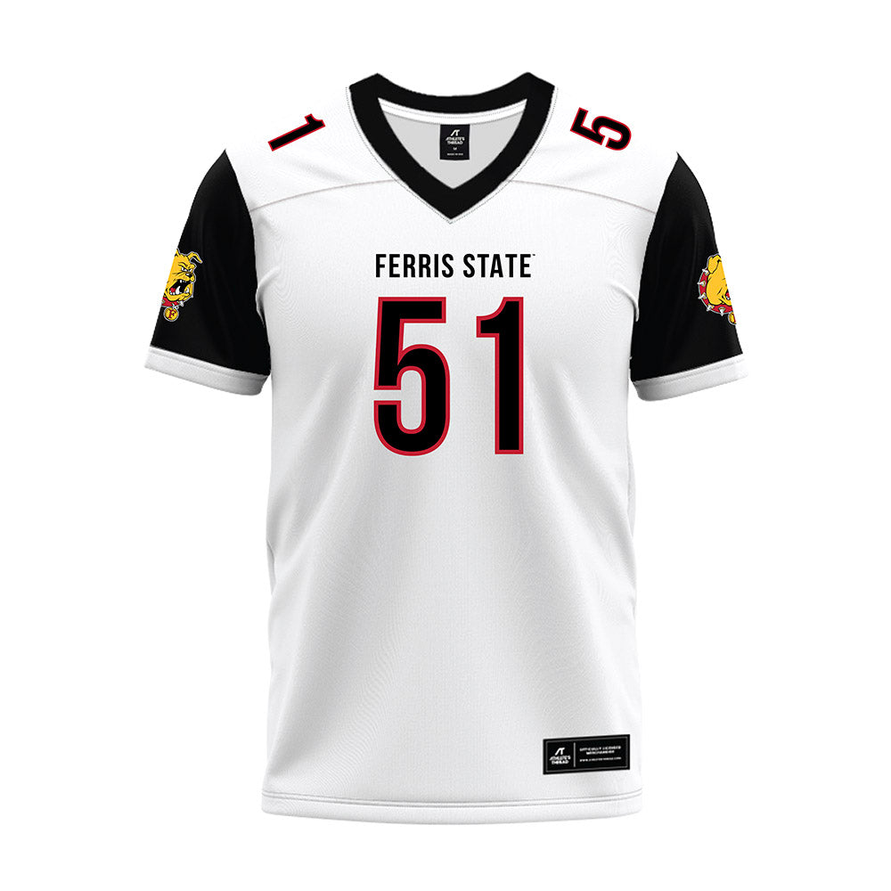 Ferris State - NCAA Football : D'Jaun Gilbert - White Premium Football Jersey-0