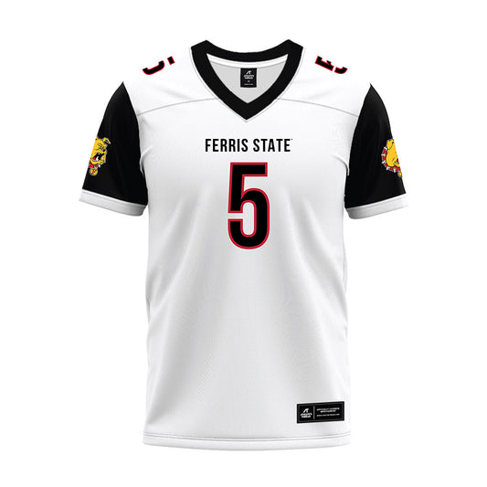 Ferris State - NCAA Football : Jeremiah Housey - White Premium Football Jersey