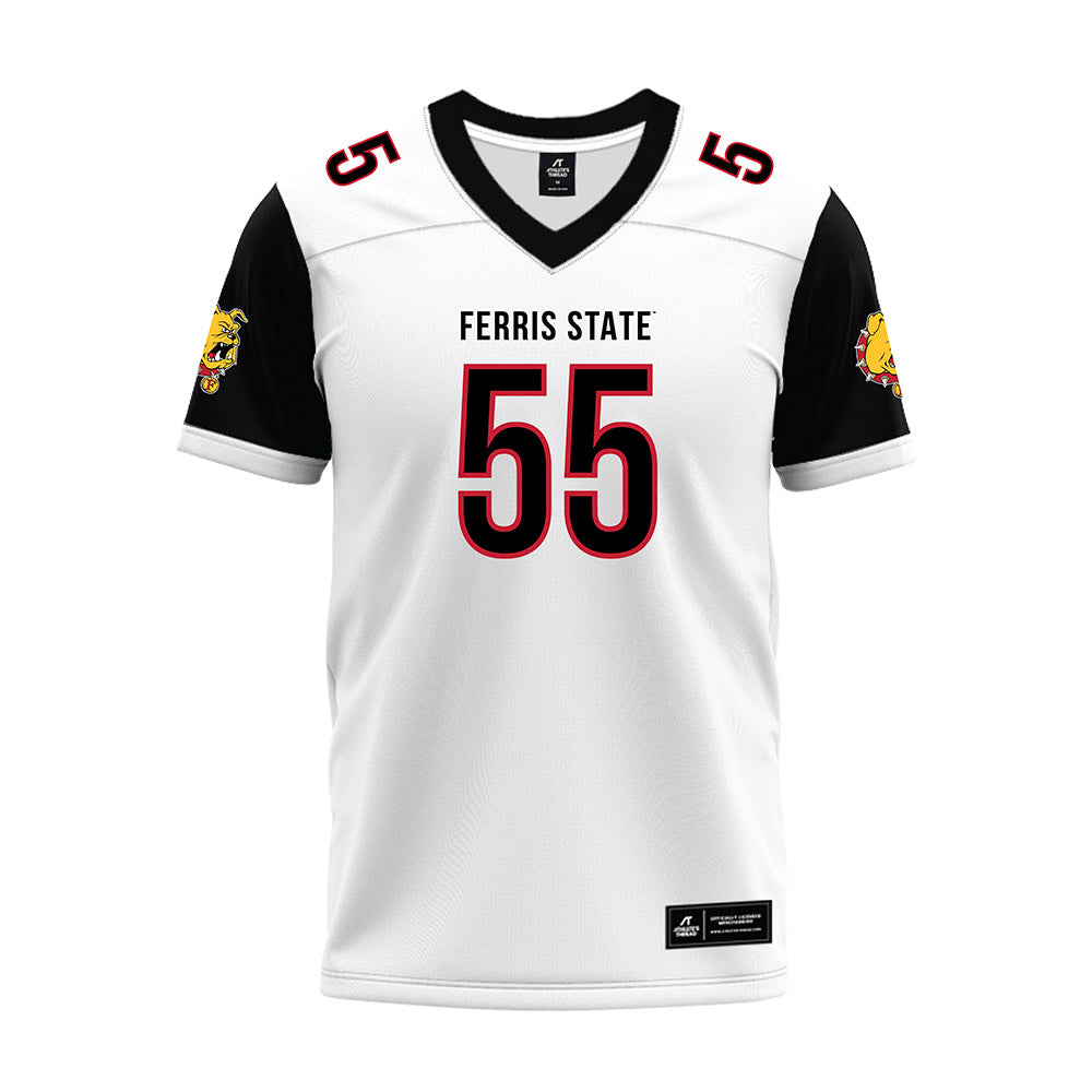 Ferris State - NCAA Football : Elmir Jakupovic - White Premium Football Jersey-0