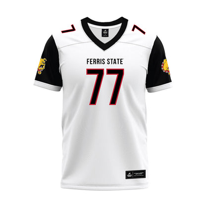 Ferris State - NCAA Football : Travis Miracle - White Premium Football Jersey-0