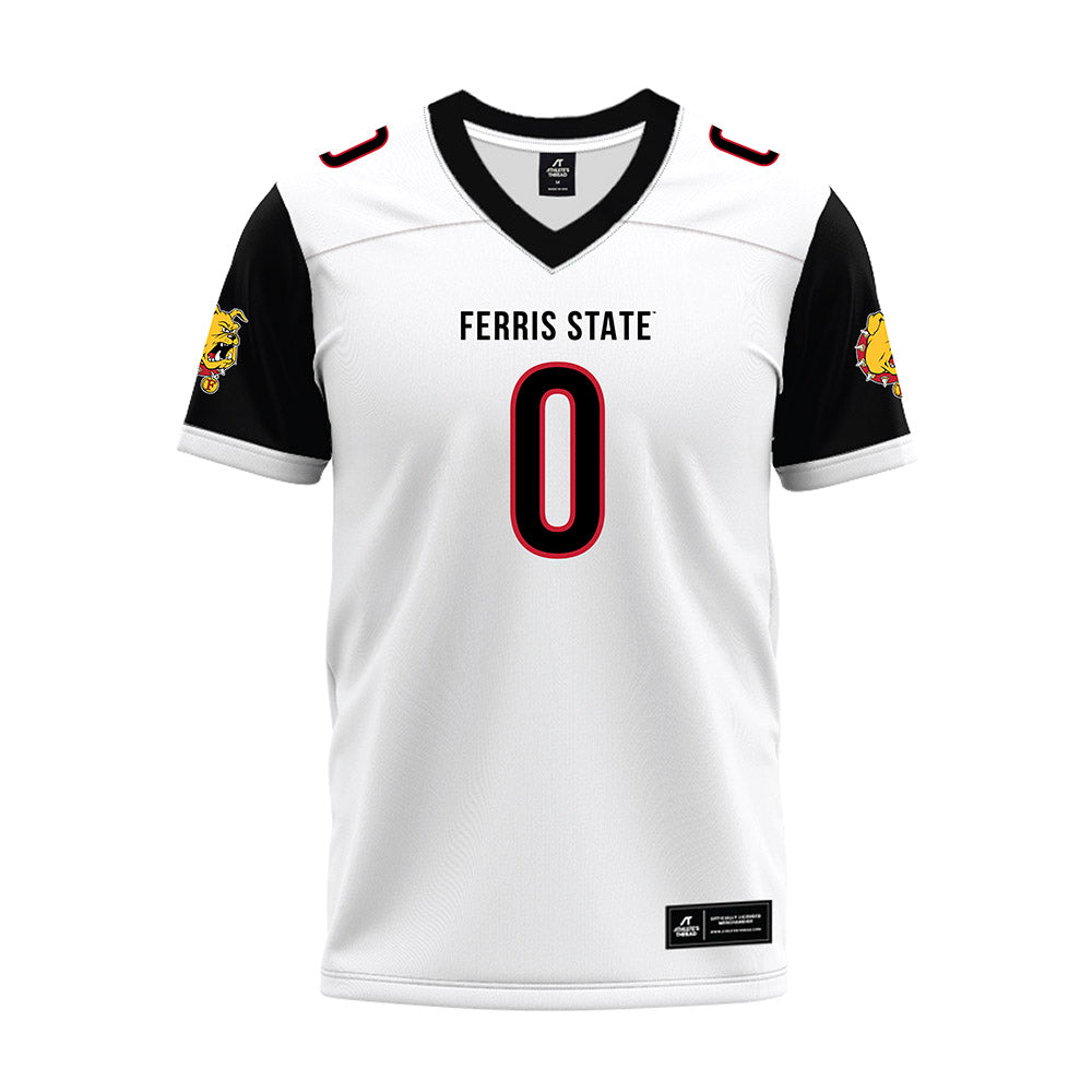 Ferris State - NCAA Football : Jacarvis Alexandre - White Premium Football Jersey