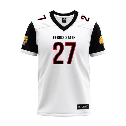 Ferris State - NCAA Football : Ben Sporman - White Premium Football Jersey