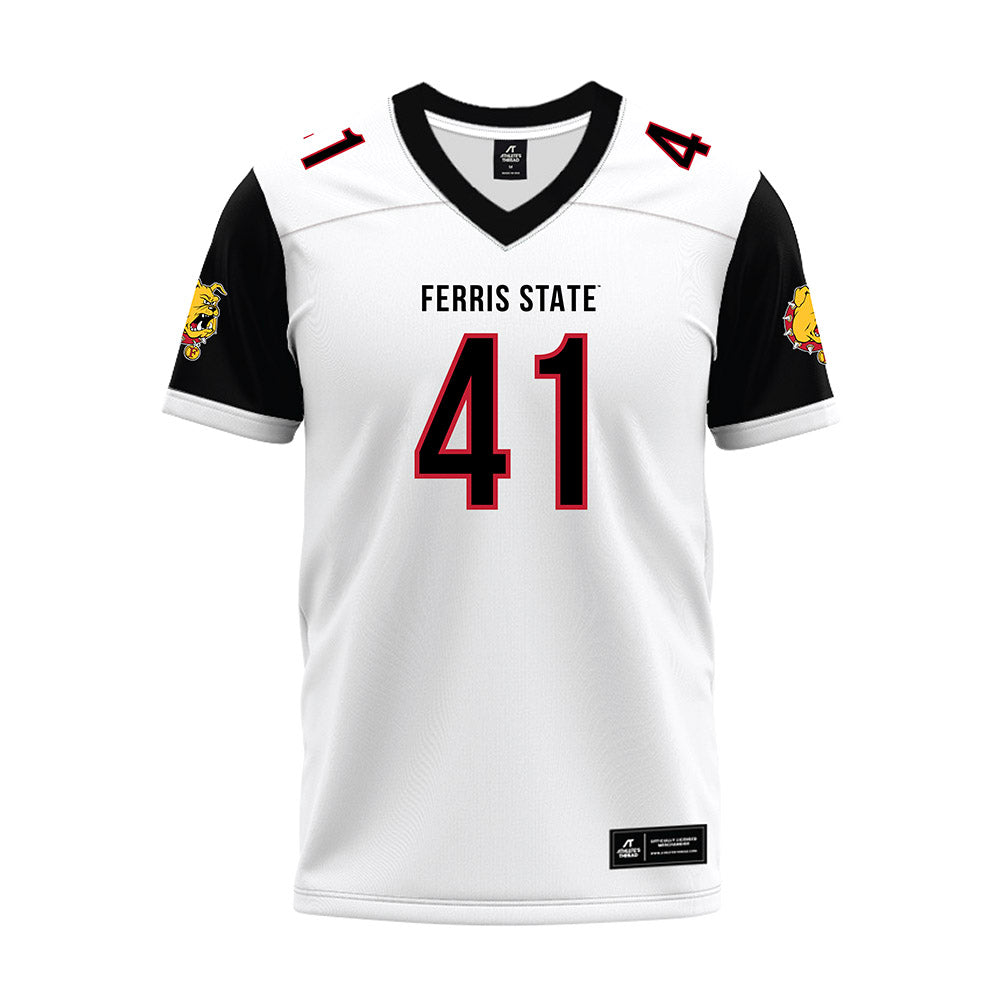 Ferris State - NCAA Football : Michael Bush - White Premium Football Jersey-0