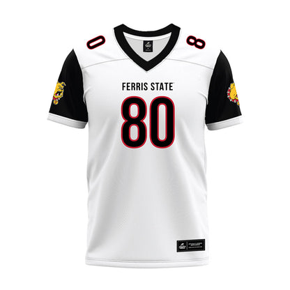 Ferris State - NCAA Football : Braeden Childress - White Premium Football Jersey-0