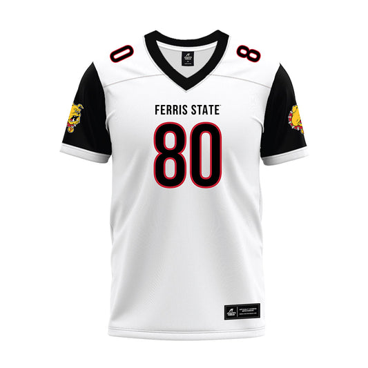 Ferris State - NCAA Football : Braeden Childress - White Premium Football Jersey-0