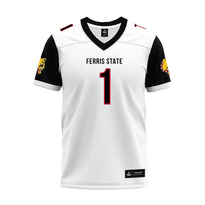 Ferris State - NCAA Football : Lento Smith Jr - White Premium Football Jersey